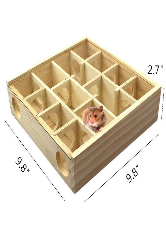 Litewoo Wooden Maze Tunnel Toy with Cover Dwarf Hamster Maze Toy Safe for Small, Tiny, Mini Furry Animals, Child Gerbil Hole (Burlywood) - Image 2